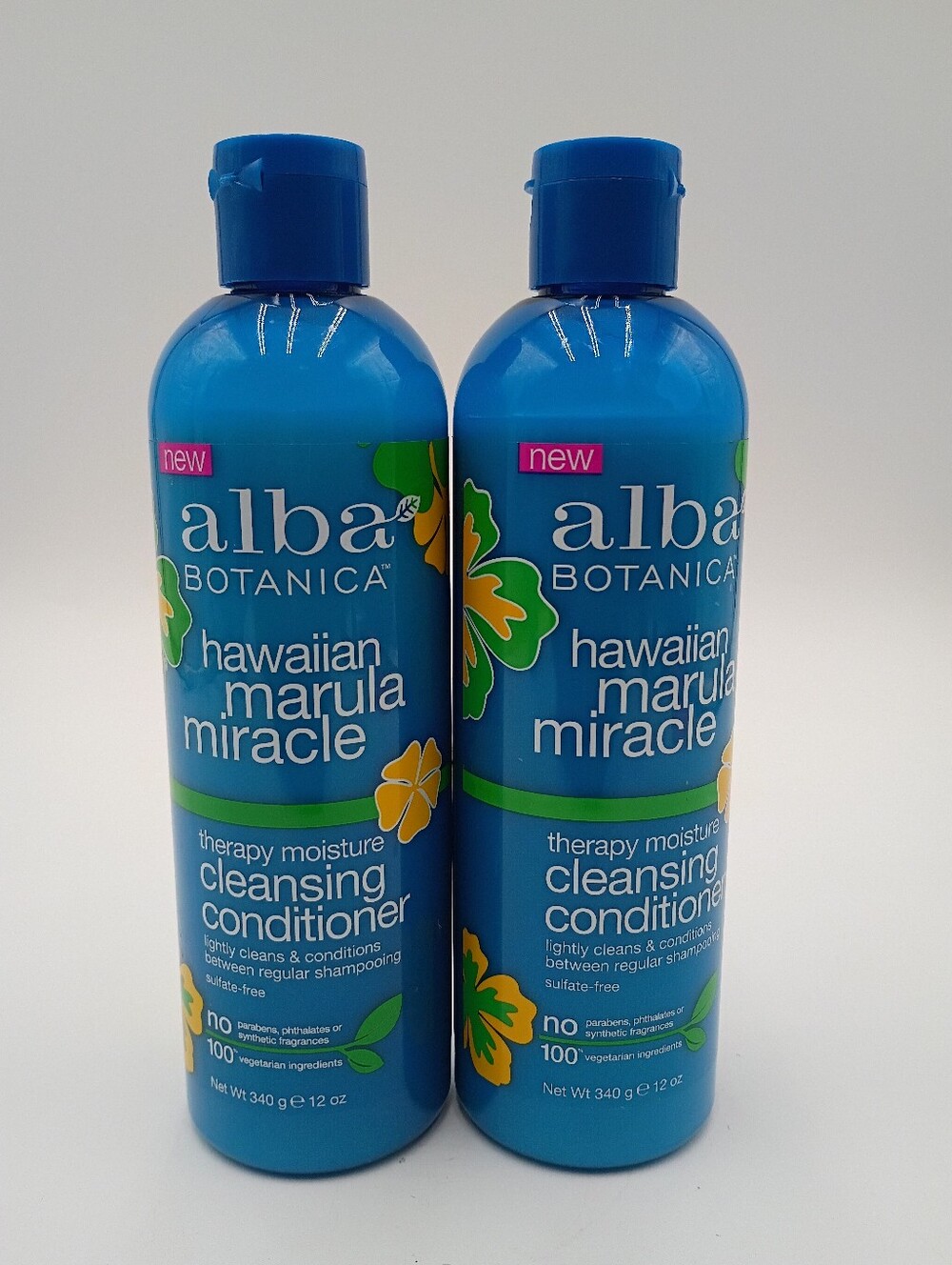 NEW Alba Botanica Hawaiian Marula Miracle Cleansing Conditioner 12oz Lot Of 2